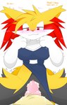 anthro blush bodily_fluids braixen canid canine clothing clothing_aside cum cum_in_pussy cum_inside duo erection female female_penetrated fur generation_6_pokemon genital_fluids genitals hi_res male male/female mammal nakachidragon nintendo one-piece_swimsuit penetration penile penis pokemon pokemon_(species) school_swimsuit sex simple_background swimwear swimwear_aside text vaginal vaginal_penetration