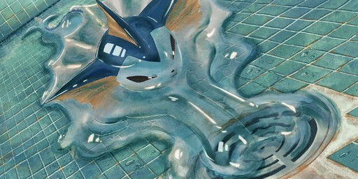 >:3 ambiguous_gender black_sclera blue_body detailed_background liquid narrowed_eyes solo swimming_pool tail toony translucent translucent_body white_eyes gyuragyura nintendo pokemon eeveelution generation_1_pokemon pokemon_(species) vaporeon 2024 detailed