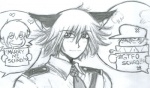 angry blush group heart_symbol humor looking_at_viewer male sign smile lsayaku hellsing captain_hans schrodinger_(hellsing) seras_victoria animal_humanoid cat_humanoid domestic_cat felid felid_humanoid feline feline_humanoid felis human humanoid mammal mammal_humanoid undead vampire