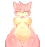 anthro areola big_breasts blush blush_lines breasts butt butt_from_the_front cat_smile cheek_tuft eyelashes facial_tuft female front_view fur genitals green_eyes head_tuft looking_at_viewer navel nipples nude pink_areola pink_body pink_fur pink_nipples pussy simple_background solo spiral_eyes tan_body tan_fur thick_thighs thigh_gap tuft white_background wide_hips syruphoney28 sega sonic_the_hedgehog_(series) amy_rose eulipotyphlan hedgehog mammal hi_res