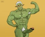 abs armpit_hair balls body_hair genitals green_body green_skin hair humanoid_genitalia humanoid_penis humanoid_pointy_ears male muscular muscular_humanoid muscular_male nipples pecs penis pubes solo vein veiny_muscles veiny_penis white_hair cerberus_arts that_time_i_got_reincarnated_as_a_slime rigurd_(that_time_i_got_reincarnated_as_a_slime) goblin humanoid censored