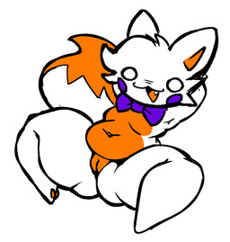 anthro bottom_heavy bow_tie breasts cheek_tuft dipstick_tail facial_tuft featureless_breasts female front_view genitals hands_behind_head markings navel noseless open_mouth purple_bow_tie rosy_cheeks simple_background slightly_chubby small_breasts snaggle_tooth solo spread_legs spreading tail tail_markings thick_thighs tuft vulva white_background wide_hips nanodude78 five_nights_at_freddy's five_nights_at_freddy's_world five_nights_at_frickbear's five_nights_at_frickbear's_(series) five_nights_at_frickbear's_3 scottgames lolbit_(fnaf) lolbit_(frickbear's) canid canine fox mammal 2026 digital_drawing_(artwork) digital_media_(artwork) hi_res nonbinary_(lore)