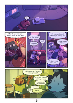 5_fingers 5_panel_comic anthro asking_another awkward beanie black_body black_fur bodily_fluids bottomwear brown_body brown_fur building car chair clearing_throat clothing dialogue fingers fur furniture green_body green_scales group hand_on_shoulder hat headgear headwear inside light_truck male open_mouth outside page_number pants pickup_truck scales shirt shorts speech_bubble sweat tail text topwear trio truck vehicle whispering white_body white_fur yellow_beanie yellow_clothing yellow_hat yellow_headwear doginacafe duncan_and_eddie duncan_(doginacafe) kip_(doginacafe) mason_(doginacafe) canid canine canis crocodile crocodilian domestic_dog husky mammal nordic_sled_dog reptile scalie spitz 2025 comic english_text hi_res multiple_scenes genderfluid_(lore) nonbinary_(lore) trans_(lore)