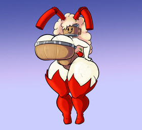 anthro beverage big_breasts breasts cherry clothing container cup dessert drinking_straw female food food_hair for_a_head freckles fruit hair ice_cream legwear long_hair markings mole_(marking) mole_on_cheek mug overweight plant pseudo_hair root_beer soda solo stockings tail thick_thighs wood fetishframe food_creature lagomorph leporid mammal object_head rabbit hi_res