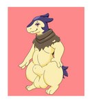 animal_genitalia anthro balls big_balls biped border brown_neckwear capelet clothing fully_sheathed genitals male sheath solo standing thick_thighs white_border ori-doggo nintendo pokemon pokemon_legends_arceus generation_8_pokemon hisuian_form hisuian_typhlosion pokemon_(species) regional_form_(pokemon) absurd_res digital_media_(artwork) full-length_portrait hi_res portrait