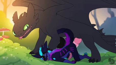 anal anal_penetration anthro anthro_on_feral anthro_penetrated balls bestiality big_balls big_penis blush bodily_fluids bound claws cum cum_in_ass cum_inside duo erection feral feral_penetrating feral_penetrating_anthro forest forest_background fur genital_fluids genitals huge_penis male male/male male_penetrated male_penetrating male_penetrating_male nature nature_background nude open_mouth penetration penile penis pinned pinned_to_ground plant sex size_difference smile submissive tail tongue tongue_out tree wings kete dreamworks european_mythology how_to_train_your_dragon mythology nightphin toothless dragon fury_(httyd) mythological_creature mythological_scalie nardoragon night_fury scalie western_dragon 16:9 animated digital_media_(artwork) widescreen