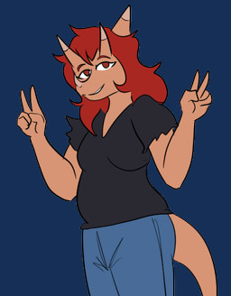 3_horns 5_fingers anthro bottomwear clothing denim denim_bottomwear denim_clothing double_v_sign eyelashes facial_horn female fingers freckled_face freckles gesture hair hand_gesture horn jeans long_hair long_tail looking_at_viewer multi_horn nose_horn pants red_eyes red_hair scales simple_background smile solo tail tan_body tan_scales transparent_background v_sign arsenic_iii goodbye_volcano_high ko_op_(game_developer) background_character mary_jane_(gvh) dinosaur prehistoric_species reptile scalie 2025 alpha_channel digital_drawing_(artwork) digital_media_(artwork) hi_res