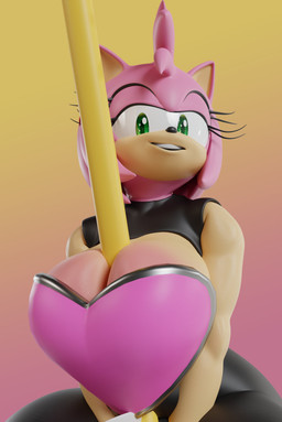 alternate_costume anthro between_breasts big_breasts breasts cleavage clothed clothing cosplay eyelashes female gloves gradient_background green_eyes hair handwear heart_clothing heart_symbol huge_breasts long_eyelashes looking_at_viewer pink_hair pole simple_background smile solo butterdubious sega sonic_the_hedgehog_(series) amouge amy_rose rouge_the_bat eulipotyphlan hedgehog mammal 2022 3d_(artwork) absurd_res digital_media_(artwork) hi_res