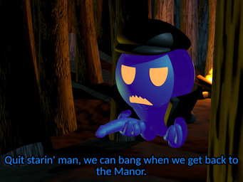 balls big_penis blue_body campfire clothing coat flat_cap forest genitals hat headgear headwear long_penis male night not_furry penis plant public public_exposure solo talking_to_viewer text topwear tree deadhead_don ecto_hatfield ghost spirit 3d_(artwork) 4:3 blender_(artwork) blender_cycles_(artwork) digital_media_(artwork) english_text hi_res
