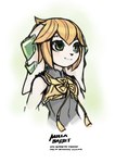 anthro asian_clothing black_nose blonde_hair chinese_clothing chinese_knot clothing east_asian_clothing female hair romper_suit smile solo text upper_body white_body tyson_tan freedom_planet galaxytrail milla_basset basset_hound canid canine canis domestic_dog hunting_dog mammal scent_hound 2017 absurd_res english_text hi_res signature