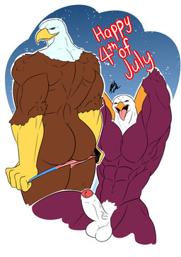 ahegao anthro bubble_butt butt duo genitals holidays looking_pleasured male male/male muscular nude patriotism penis politics teasing tongue united_states_of_america dan_pegasusnsfw 4th_of_july american_eagle accipitrid accipitriform avian bird eagle humanoid hybrid absurd_res hi_res meme