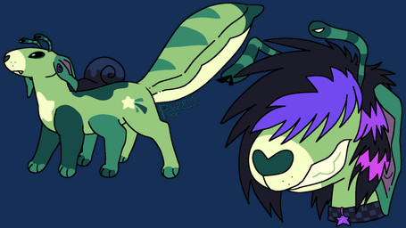 alternative_fashion countershading feral glistening glistening_eyes multi_eye multi_limb paws scene_(fashion) scene_haircut smile smirk solo sparklefur puppydirt snuppy hi_res