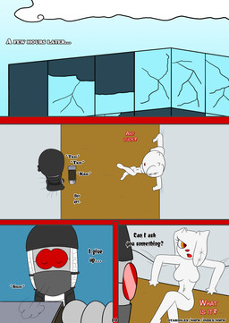 abandoned_building ambiguous_gender anthro bandage bandaged_head bed belt black_clothing black_coat black_hat black_headwear black_topwear breasts breath broken_glass building clothed clothing cloud coat dialogue doll duo eyewear female fingers floating_hands fur furniture genitals glass glasses grey_body grey_fur hat headgear headwear holding_object kerchief machine mask morning nude on_bed open_clothing open_coat open_mouth open_topwear question questioning questioning_tone red_eyes red_eyewear red_glasses red_nose shattered_glass sigh sitting sitting_on_bed sky stitch_(sewing) tailless text tongue topwear trenchcoat vulva white_body white_fur yellow_eyes otakon_(artist) 2spot_studio bloody_bunny_(series) bloody_bunny hank_j._wimbleton animate_inanimate lagomorph leporid living_doll mammal nevadean_(madness_combat) rabbit absurd_res comic digital_media_(artwork) english_text hi_res tagme