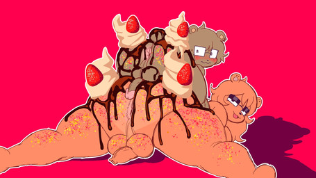 anthro anus average_penis balls bear_tail bedroom_eyes big_breasts big_butt blush blushing_at_viewer breasts brown_body brown_fur brown_hair butt butt_stack candy chocolate chocolate_on_butt chocolate_on_tail chocolate_sauce chocolate_syrup curvy_figure dairy_products dessert duo ear_piercing embarrassed eyeshadow eyewear feet femboy food foreskin fruit fur genitals glasses gynomorph gynomorph_on_bottom hair happy head_turned huge_butt humanoid_genitalia humanoid_penis intersex intersex_on_bottom long_hair looking_at_viewer looking_back lying makeup male male_on_top narrowed_eyes nude nude_anthro nude_gynomorph nude_male on_bottom on_front on_top open_mouth orange_body orange_fur orange_hair penis penis_backwards perineum piercing pink_anus plant presenting presenting_anus presenting_balls presenting_penis presenting_perineum rear_view red_background seductive shadow short_hair side_boob simple_background spread_legs spreading sprinkles sprinkles_on_balls sprinkles_on_butt sprinkles_on_thighs strawberry tail thick_thighs voluptuous voluptuous_anthro voluptuous_gynomorph voluptuous_male whipped_cream wide_hips voideyedpanda cyrus_(ponkochan) sunny_(ponkochan) bear mammal 16:9 2024 colored digital_drawing_(artwork) digital_media_(artwork) hi_res widescreen brother_(lore) brother_and_sister_(lore) incest_(lore) sibling_(lore) sister_(lore) trans_(lore) trans_woman_(lore)