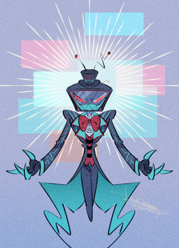 clothed clothing electronics for_a_head hat headgear headwear male not_furry screen screen_face solo television top_hat yasutak1192 hazbin_hotel hellaverse vox_(hazbin_hotel) demon demon_humanoid humanoid object_head screen_head tv_head absurd_res hi_res