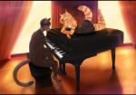 anthro barefoot clothed clothing detailed_background duo feet female fur grey_body grey_fur keyboard_instrument male music musical_instrument on_piano piano romantic romantic_ambiance romantic_couple smile tail dafka lopiko domestic_cat felid feline felis mammal aria_(disambiguation) 2017 digital_media_(artwork)