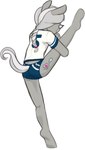 anthro athletic_wear clothing cutie_mark eyewear female glasses gym_uniform hooves raised_leg rear_view solo uniform should-be-drawing friendship_is_magic hasbro my_little_pony silver_spoon_(mlp) earth_pony equid equine horse mammal pony