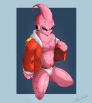 blush briefs bulge clothed clothing male solo underwear choco_bunbun dragon_ball kid_buu majin absurd_res hi_res