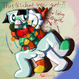 anal anal_penetration angry anthro anus aquarium arms_tied balls bdsm blush bodily_fluids bondage bottomwear bound butt christmas_clothing christmas_decorations christmas_lights clothed clothed_sex clothing clothing_on_face cock_sock cum cum_in_ass cum_inside dialogue duo ejaculation erection eye_contact fish_bowl footwear for_a_head genital_fluids genitals gloves half_naked handwear heart_pupils heart_symbol holidays humanoid_genitalia humanoid_penis legwear looking_at_another makeup male male/male male_penetrated male_penetrating multicolored_body open_mouth penetration penile penile_penetration penis penis_clothing photo_background sex shadow_on_face silly sock_in_mouth socks stockings submissive teeth text topwear vivarium winter_clothing yelling yelling_at_another yoshreveluv blushcrunch_studio christmas dandy's_world roblox finn_(dandy's_world) shrimpo_(dandy's_world) animate_inanimate aquatic arthropod crustacean humanoid shrimp toon_(dandy's_world) 1:1 digital_drawing_(artwork) digital_media_(artwork) english_text mixed_media photography_(artwork) shaded