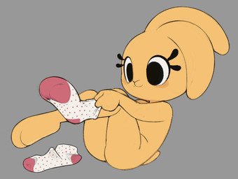 ankle_socks anthro black_eyes butt butt_from_the_front clothing eyelashes female female_anthro footwear fur monotone_body monotone_fur nude nude_anthro nude_female putting_on_socks reclining scut_tail short_tail simple_background smile socks solo tail white_clothing white_footwear white_socks yellow_body yellow_fur gaturo bonita_(gaturo) lagomorph leporid mammal rabbit 2025 digital_drawing_(artwork) digital_media_(artwork) flat_colors full-length_portrait portrait