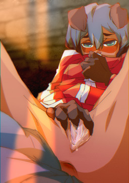 anthro anus blue_body blue_eyes blue_fur blue_hair bodily_fluids bottomless brown_body brown_fur butt clothed clothing female fingering fingering_self fingers fluffy fluffy_tail fur genital_fluids genitals hair jacket masturbation solo tail topwear vaginal vaginal_fingering vaginal_fluids vaginal_masturbation vulva nihill brand_new_animal studio_trigger michiru_kagemori canid canine mammal raccoon_dog tanuki 2020