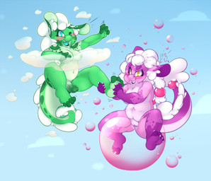 anthro areola balls barefoot barely_visible_balls barely_visible_genitalia belly blush breasts bubble claws cloud eyebrows eyelashes feet female floating foot_fetish fur genitals gynomorph hair intersex laugh mischievous_smile navel nude one_eye_closed penis plantigrade purple_vulva sitting_on_bubble sky skyscape slightly_chubby smile solo tickle_fetish tickling tied_hair vulva yellow_eyes kemotobi mythology fizz_(kemotobi) kiwi_(kemotobi) dragon furred_dragon furred_scalie mythological_creature mythological_scalie scalie 2016 trans_(lore) trans_woman_(lore)