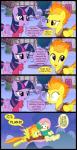 female feral flying horn humor simple_background text wings mlp-silver-quill friendship_is_magic hasbro my_little_pony mythology fluttershy_(mlp) spitfire_(mlp) twilight_sparkle_(mlp) wonderbolts_(mlp) equid equine mammal mythological_creature mythological_equine pegasus winged_unicorn 2017 absurd_res comic english_text hi_res