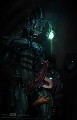 abs anthro being_watched big_penis bioluminescence bodily_fluids body_worship circumcised clothed clothing erection genital_fluids genitals glans glowing glowing_eyes group humanoid_genitalia humanoid_penis hypnosis licking looking_at_another lure_(anatomy) male male/male mind_control muscular muscular_male nude oral penile penis penis_lick precum sackless sex split_form tongue tongue_out vein veiny_penis todex cthulhu_mythos h._p._lovecraft lovecraftian_(genre) amphibian anglerfish aquatic deep_one_(h.p._lovecraft) eldritch_abomination fish lizard merfolk monster reptile scalie 2019 digital_media_(artwork) hi_res watermark