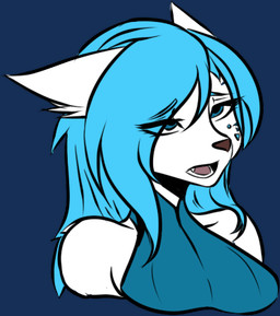 anthro armor blue_clothing blue_dress blue_eyes clothing dress ears_back female front_view frown magic_user markings open_mouth pivoted_ears robe royalty sign solo tattoo tired snowiefeather thermia_(character) canid canine canis fox hybrid mammal wolf alpha_channel low_res