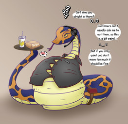 after_vore belly big_belly duo feral food grey_background overweight simple_background text vore yellow_sclera leheart reptile scalie snake 2021 absurd_res english_text hi_res