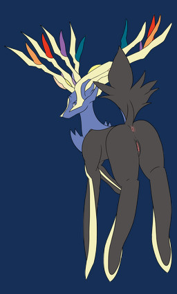 antlers anus butt female feral genitals horn looking_back presenting presenting_hindquarters pupils raised_tail rear_view simple_background solo symbol-shaped_pupils tail transparent_background unusual_pupils vulva x_pupils unknown_artist nintendo pokemon deer generation_6_pokemon legendary_pokemon mammal pokemon_(species) xerneas xerneas_(active_mode) alpha_channel hi_res source_request
