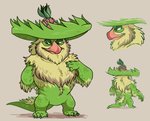 2016 anthro beak brown_background claws digital_media_(artwork) don_kapon elemental_creature fan_character flora_fauna food front_view fruit fur generation_3_pokemon green_body green_scales grin hair ludicolo male mammal model_sheet monotreme multicolored_body nintendo pineapple plant platypus pokemon pokemon_(species) rear_view scales shadow shellyochunks side_view simple_background smile solo standing tales_of_tabira tan_body tan_fur toe_claws yellow_body