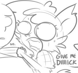 anthro bodily_fluids dialogue duo eyelashes female flannel fur hair in_heat male open_mouth question_mark sweat text wide_eyed you_bed_now tjpones ghoul_school hanna-barbera mythology scooby-doo_(series) anon winnie_werewolf_(ghoul_school) canid canine human mammal mythological_canine mythological_creature werecanid werecanine werecreature werewolf black_and_white digital_drawing_(artwork) digital_media_(artwork) english_text monochrome