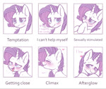 ahegao bite biting_lip biting_own_lip blue_eyes blush bodily_fluids dialogue drooling ellipsis exclamation_point expressions eyes_closed female feral hair happy heart_eyes heart_symbol horn looking_pleasured purple_hair saliva self_bite solo suggestive sweat text tongue tongue_out iatric legendanger friendship_is_magic hasbro my_little_pony mythology rarity_(mlp) equid equine mammal mythological_creature mythological_equine unicorn 2016 2d_animation animated comic english_text hi_res high_framerate motion_tweening no_sound short_playtime webm