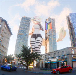 anthro clothing femboy lgbt_pride macro male pride_color_flag pride_colors solo funsizedfox kobold scalie hi_res