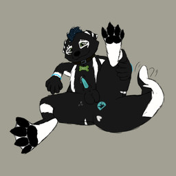 anthro anus black_body black_fur black_pawpads blue_glow blush bodily_fluids butt collar collar_only dripping ears_down embarrased_horny embarrassed erection feet fur genital_fluids genitals glowbands glowing glowing_anus glowing_genitalia glowing_penis green_eyes heart_(marking) leaking_precum male markings membrane_(anatomy) mohawk motion_lines nude pawpads penis pivoted_ears precum precum_drip presenting presenting_anus presenting_balls presenting_hindquarters presenting_penis raising_leg small_penis smile solo spread_legs spreading tail tail_motion tailwag tapering_penis tapering_tail throbbing throbbing_penis toes webbed_feet webbed_hands white_body white_feet white_fur white_markings prestosquesto mammal mustelid otter 1:1 absurd_res colored_sketch digital_drawing_(artwork) digital_media_(artwork) flat_colors hi_res sketch