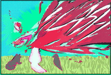 ambiguous_gender anthro blood bodily_fluids clothed clothing decapitation female feral fur gore grey_body grey_fur group horn killing melee_weapon sword text weapon white_body white_fur brradett lernie_(brradett) canid canine mammal scalie absurd_res colored comic english_text hi_res