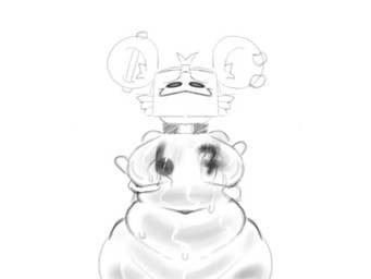 anthro belly male moobs silly silly_face simple_background solo wet wet_body white_background 4_pung004 67_(meme) fan_character mammal mouse murid murine rodent animated meme