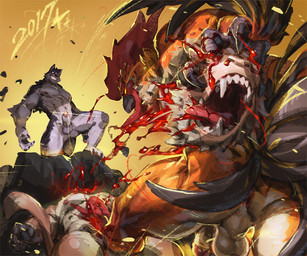 animal_genitalia ballbusting balls beak blood blood_from_penis bodily_fluids butt claws cock_and_ball_torture death decapitation erection genital_torture genitals gore gore_focus group half-erect humanoid_genitalia humanoid_penis male male_death nude open_mouth penis penis_tip sharp_teeth sheath teeth tongue jacketbear avian bird canid canine canis chicken domestic_dog galliform haplorhine mammal monkey phasianid primate 2017 6:5