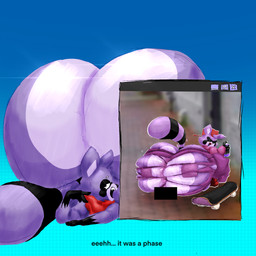 anthro ass_up big_butt bottomwear butt butt_focus censor_bar clothed clothing exposed huge_butt hyper hyper_butt kerchief male neckerchief neckwear pants skimpy solo thick_thighs torn_bottomwear torn_clothing torn_pants wardrobe_malfunction wide_hips lumiink indigo_park rambley_raccoon digital_creature mammal procyonid raccoon 1:1 hi_res