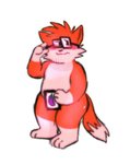 anthro biped blush eggplant eyewear food fruit glasses male nude plant simple_background slightly_chubby solo white_background shyybuchi fivethirtyeight fivey_fox canid canine fox mammal 2020