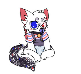ambiguous_gender anthro blush blush_lines clothing collar diaper eyewear glasses heterochromia neonate overall_dress pacifier pattern_clothing pattern_shirt pattern_topwear shirt sitting solo striped_clothing striped_shirt striped_topwear stripes topwear upskirt_view young roomwithavoid scribbles_(arsononymous) ambiguous_species