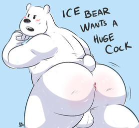 anal_request anthro anus backsack balls big_butt butt dialogue genitals looking_at_viewer male musclegut muscular muscular_anthro muscular_male presenting presenting_anus presenting_hindquarters presenting_to_viewer requesting sex_request slightly_chubby slightly_chubby_male solo text wiggle thecaptainteddy cartoon_network we_bare_bears ice_bear_(we_bare_bears) bear mammal polar_bear ursine 2022 english_text