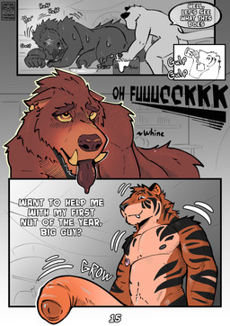anthro anthro_on_anthro balls big_balls big_penis blush bodily_fluids body_size_growth breath cum dialogue drooling duo ear_piercing ear_ring erection excessive_genital_fluids exhausted eye_scar facial_scar fangs foreskin genital_fluids genitals growth heart_eyes heart_symbol huge_balls huge_penis humanoid_genitalia hypnosis larger_male larger_sub male male/male mind_control muscular nipple_piercing nipples nude open_mouth panting penis piercing potion potion_bottle ring_piercing ringed_eyes saliva scar size_difference size_transformation smaller_male smile spiral spiral_eyes stripes submissive sweat tail teeth text tongue tongue_out transformation picantetortuga mythology darius_(picantetortuga) juno_(picantetortuga) canid canine felid mammal mythological_canine mythological_creature pantherine tiger absurd_res comic digital_media_(artwork) english_text hi_res