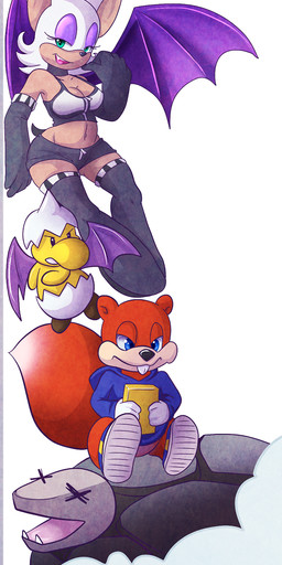 alternate_costume ambiguous_gender anthro female group male membrane_(anatomy) membranous_wings rock tail wings melangetic conker's_bad_fur_day mario_bros nintendo paper_mario paper_mario_(2000) pokemon rareware sega sonic_the_hedgehog_(series) conker jr_troopa rouge_the_bat bat elemental_creature generation_1_pokemon golem_(pokemon) koopa koopa_paratroopa koopa_troopa mammal mineral_fauna pokemon_(species) reptile rock_creature rodent scalie sciurid tree_squirrel crossover hi_res