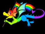 anthro claws flag flag_(object) holding_flag holding_object lgbt_pride male multicolored_body multicolored_scales pink_eyes pride_color_flag pride_colors rainbow rainbow_body rainbow_flag rainbow_pride_colors rainbow_pride_flag rainbow_scales rainbow_symbol scales six-stripe_rainbow_pride_colors smile solo sparklefur spikes tail gaiki mythology neopets dragon draik_(neopets) mythological_creature mythological_scalie neopet_(species) rainbow_neopet scalie 2015 4:3 alpha_channel colorful_theme