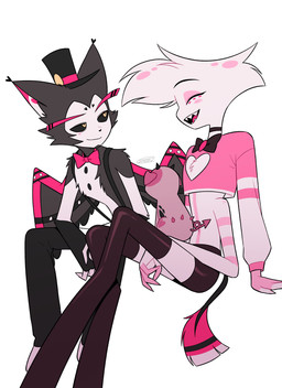 4_arms ambiguous_gender anthro cleavage_cutout clothed clothing cutout feathered_wings feathers feral group hat headgear headwear male multi_arm multi_limb simple_background spade_tail suspenders tail trio white_background wings enaic31 hazbin_hotel hellaverse angel_dust fat_nuggets_(hazbin_hotel) husk_(hazbin_hotel) arachnid arthropod demon domestic_cat domestic_pig felid feline felis humanoid mammal spider suid suine sus_(pig) absurd_res hi_res