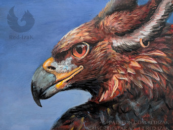 ambiguous_gender beak black_beak brown_body brown_feathers brown_fur ear_piercing ear_ring feathers feral fur multicolored_beak orange_eyes piercing ring_piercing solo two_tone_beak white_body white_fur yellow_beak red-izak mythology avian gryphon mythological_avian mythological_creature 2026 acrylic_painting_(artwork) painting_(artwork) traditional_media_(artwork) traditional_painting_(artwork)