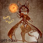 ambiguous_gender anthro clothing d20 dialogue dice ears_up highlights_(coloring) holidays hood looking_at_viewer orange_glow raised_leg robe smile solo standing tongue tongue_out wysdrem halloween mammal unknown_species 1:1 hi_res