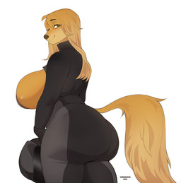 anthro areola armor big_breasts big_butt bodysuit breasts brown_body brown_fur brown_hair butt clothed clothing exposed_breasts eyebrow_through_hair eyebrows female fur hair headgear helmet huge_breasts long_hair simple_background skinsuit solo standing text thick_thighs tight_clothing translucent translucent_hair white_background cherrikissu mabel_(cherrikissu) canid canine canis domestic_dog hunting_dog mammal saluki sighthound 2024 artist_name hi_res portrait three-quarter_portrait
